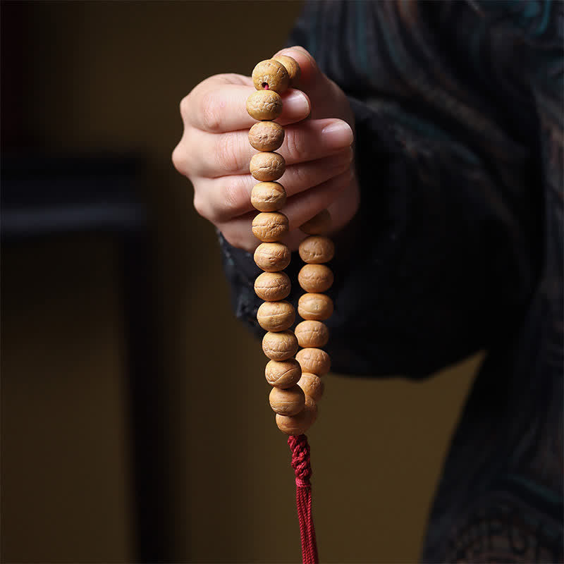 Phoenix Eye Bodhi Wisdom Tibetan Engraved Tassel Wrist Mala