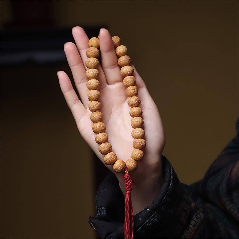 Phoenix Eye Bodhi Wisdom Tibetan Engraved Tassel Wrist Mala