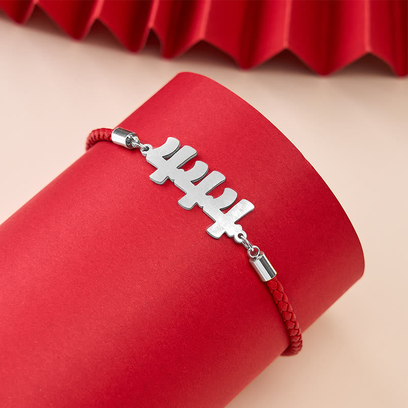 Angel Numbers Titanium Steel Adjustable String Faith Bracelet
