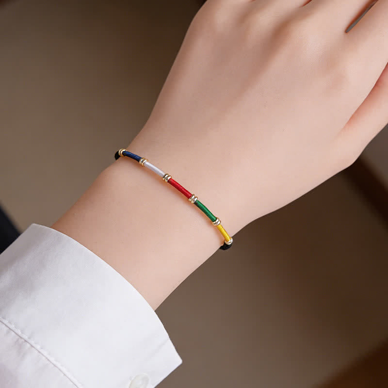 Handmade Five Color Wind Horse Prayer Flag Protection Bracelet