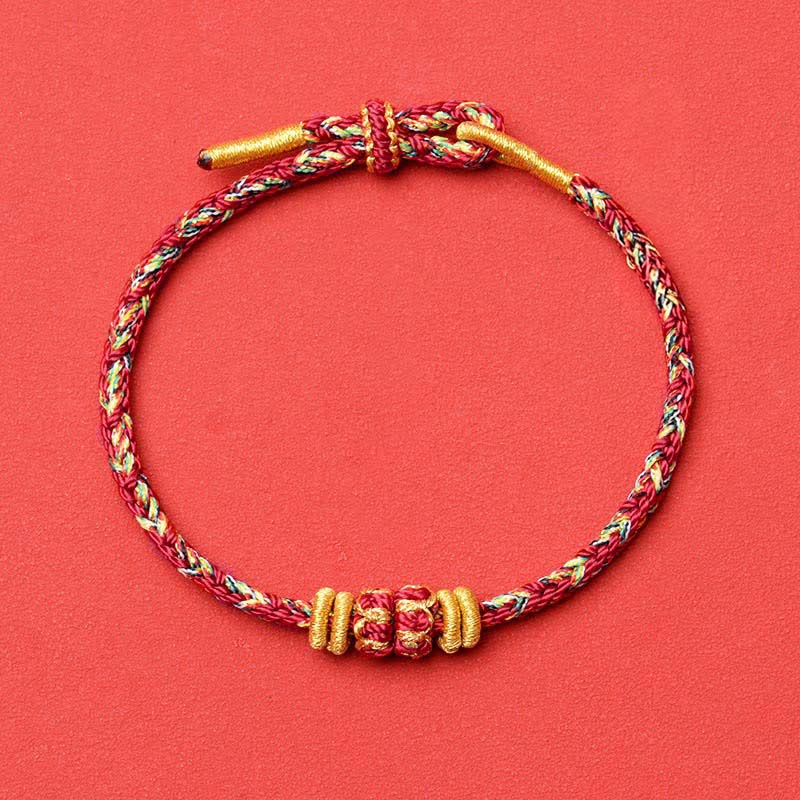 Hand-Woven Red String Koi Fish Flower Protection Bracelet
