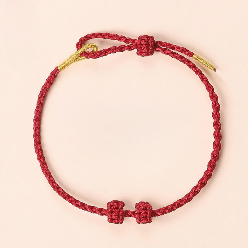 Handmade Braided Red String 3mm Jade Beads Protection Adjustable DIY Bracelet
