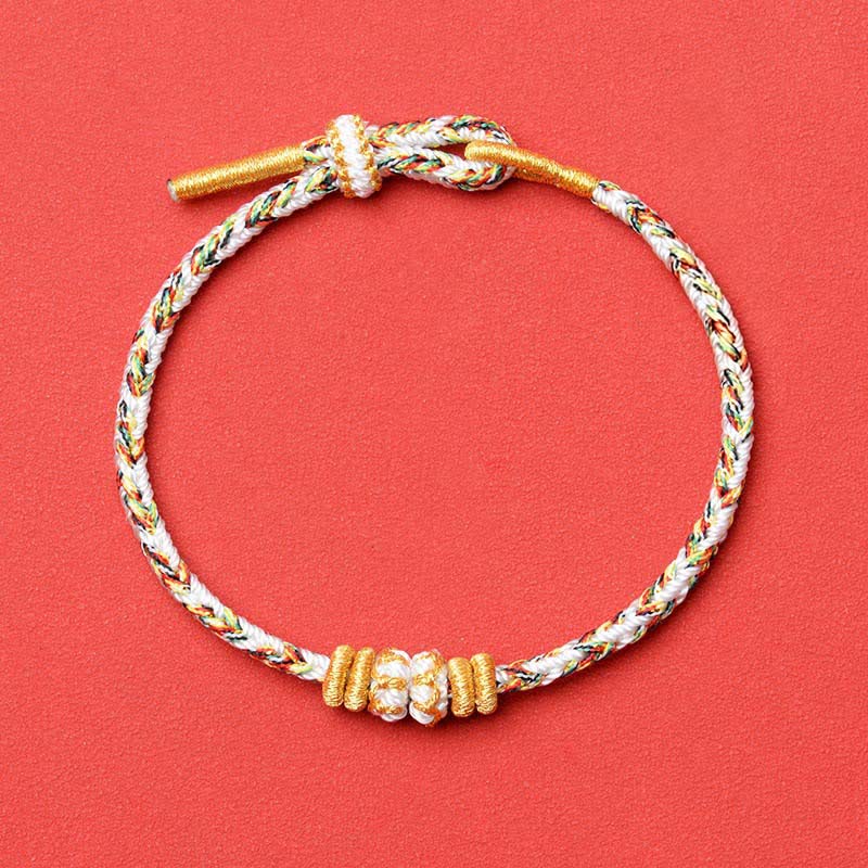 White Braided Rope Om Mani Padme Hum Wisdom Bracelet