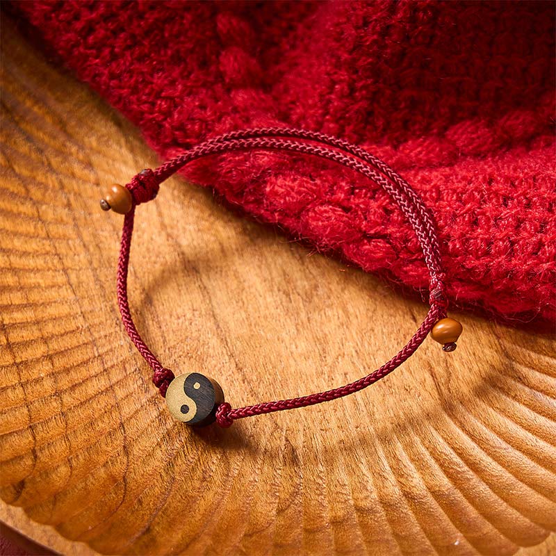 Ebony Yin Yang Symbol Peace Colorful String Bracelet