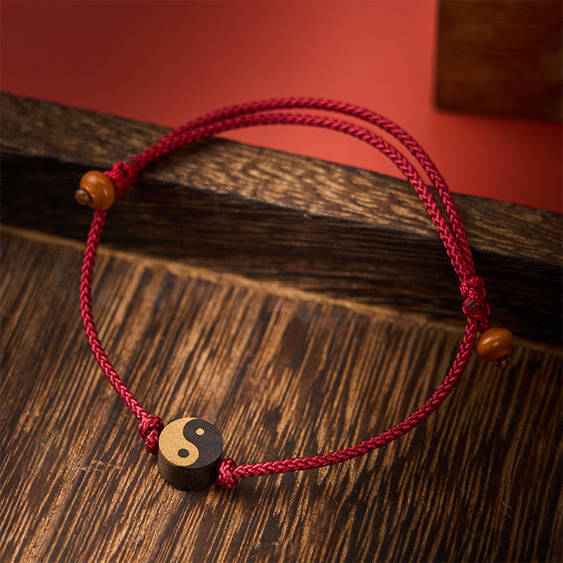 Ebony Yin Yang Symbol Peace Colorful String Bracelet