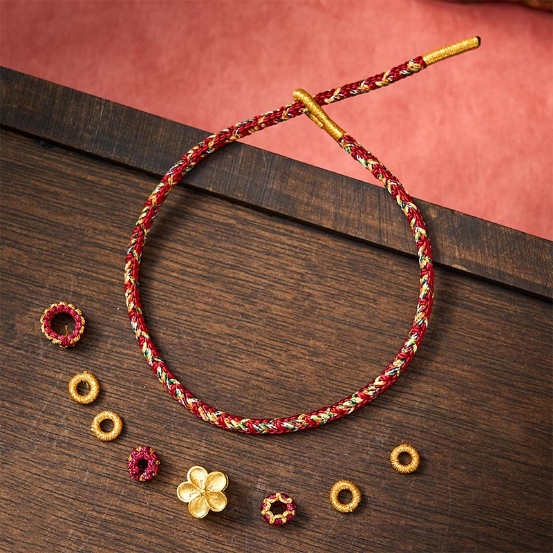 Hand-Woven Red String Koi Fish Flower Protection Bracelet
