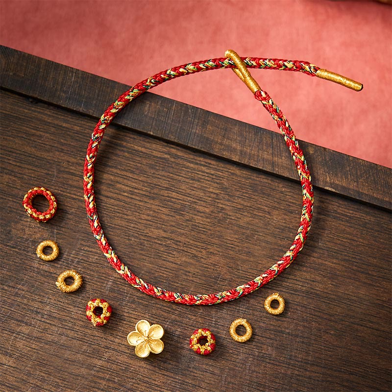 Hand-Woven Red String Koi Fish Flower Protection Bracelet