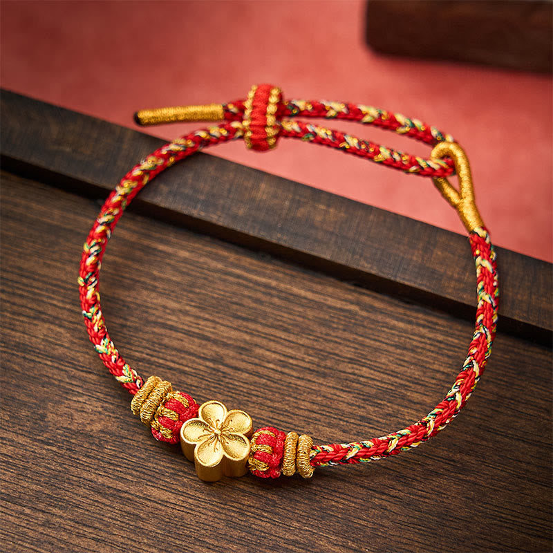 Hand-Woven Red String Koi Fish Flower Protection Bracelet