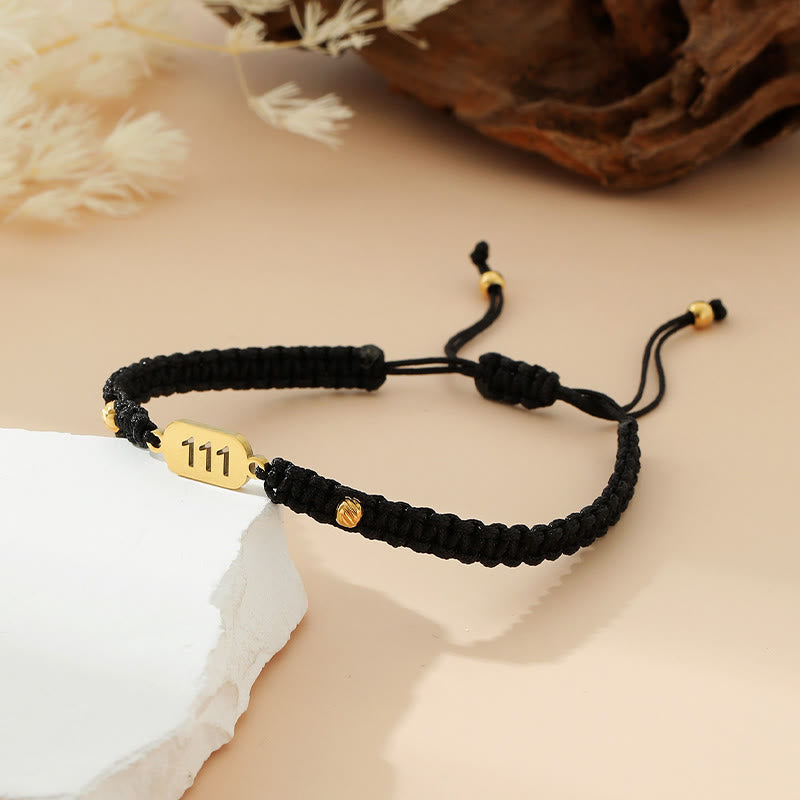 Angel Numbers Red Black Braided String Connection Bracelet