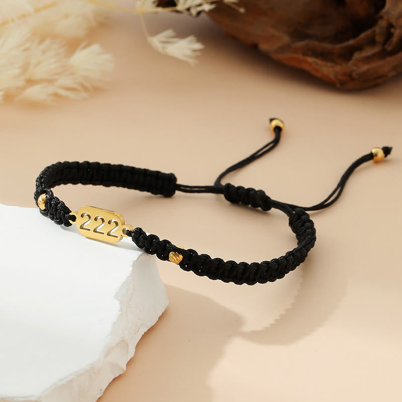 Angel Numbers Red Black Braided String Connection Bracelet