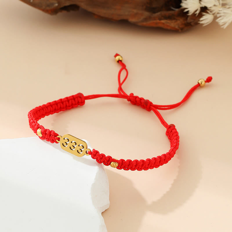Angel Numbers Red Black Braided String Connection Bracelet