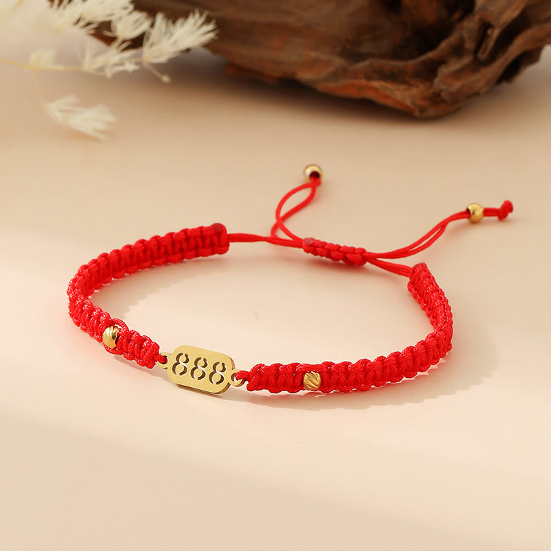 Angel Numbers Red Black Braided String Connection Bracelet