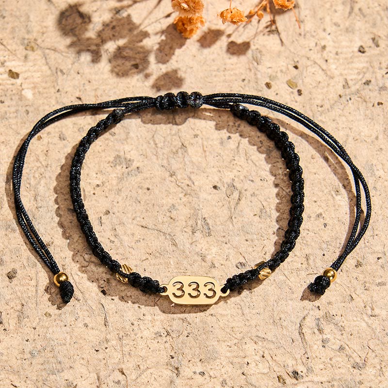 Angel Numbers Red Black Braided String Connection Bracelet