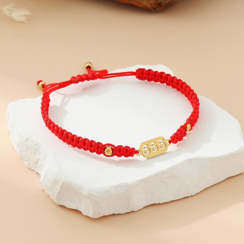 Angel Numbers Red Black Braided String Connection Bracelet
