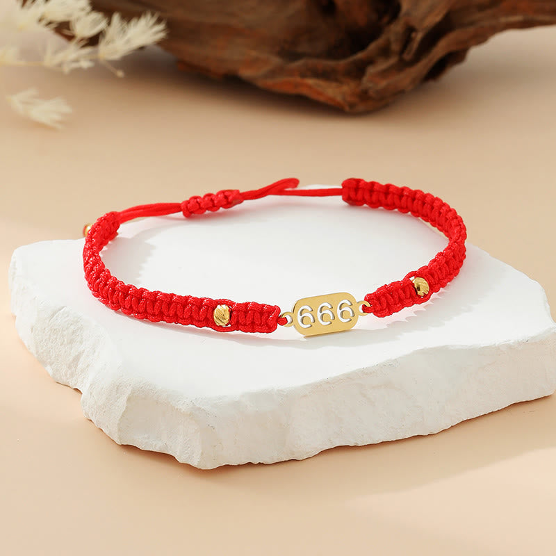 Angel Numbers Red Black Braided String Connection Bracelet