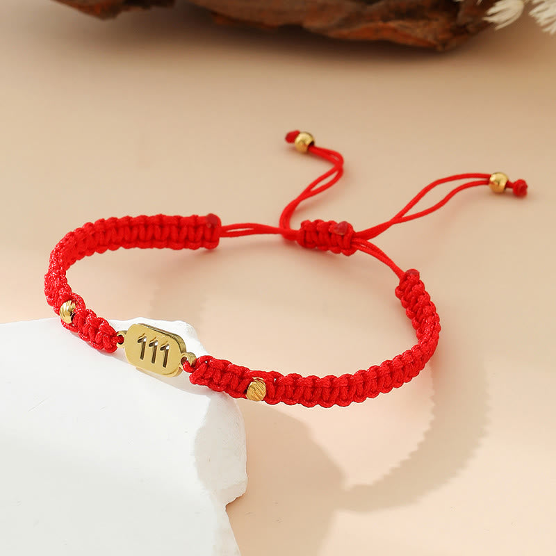 Angel Numbers Red Black Braided String Connection Bracelet