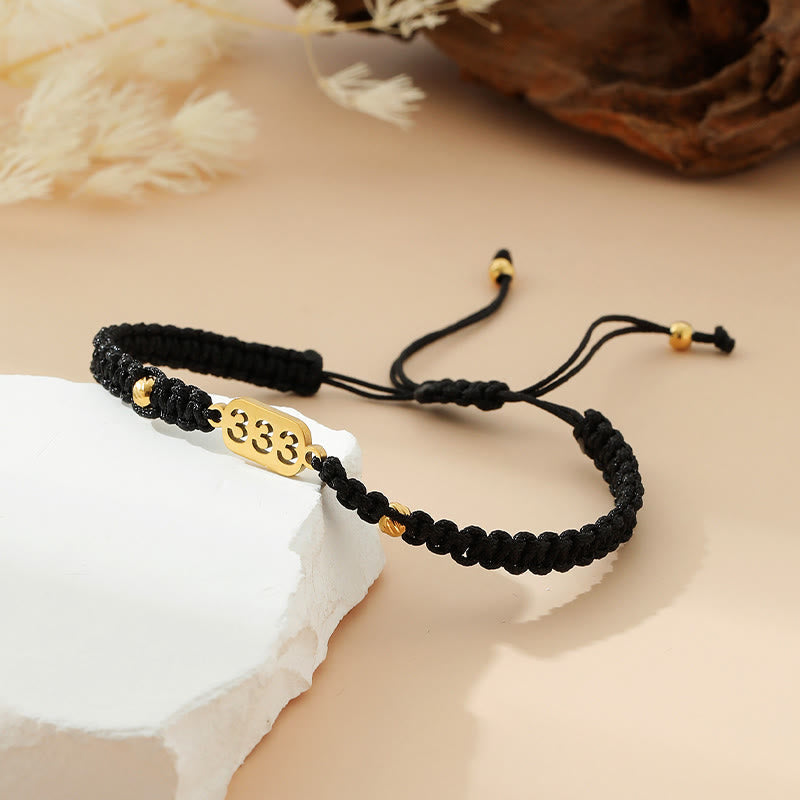 Angel Numbers Red Black Braided String Connection Bracelet