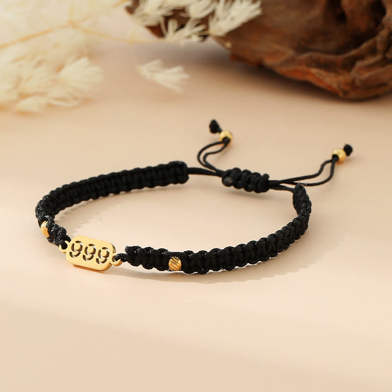 Angel Numbers Red Black Braided String Connection Bracelet