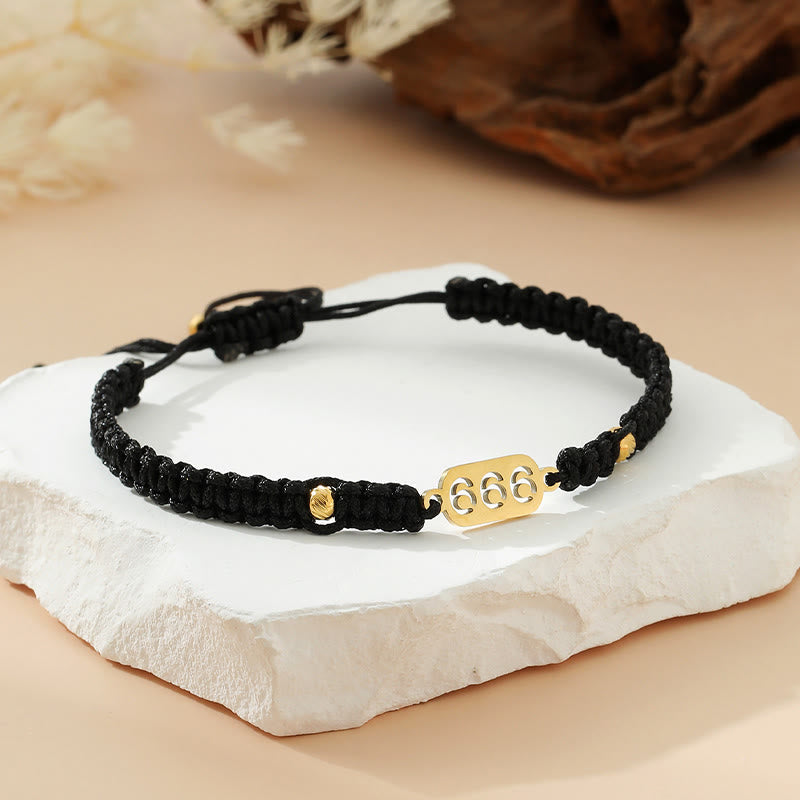 Angel Numbers Red Black Braided String Connection Bracelet