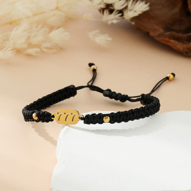 Angel Numbers Red Black Braided String Connection Bracelet