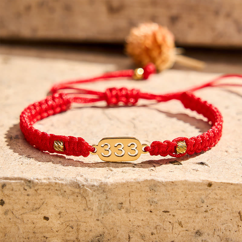 Angel Numbers Red Black Braided String Connection Bracelet