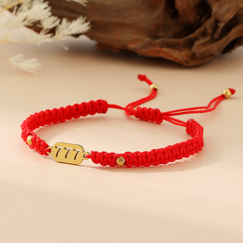 Angel Numbers Red Black Braided String Connection Bracelet