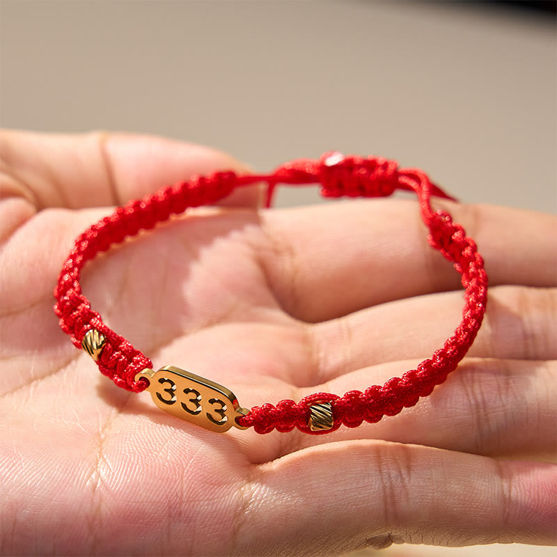 Angel Numbers Red Black Braided String Connection Bracelet