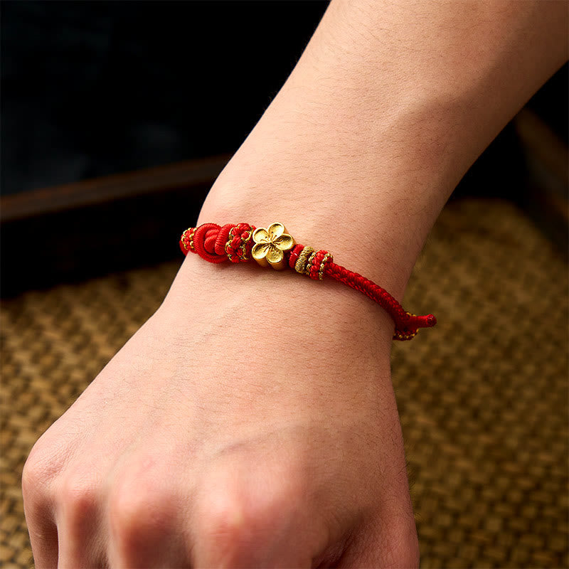 Flower Braided Rope Knot Adjustable Bracelet