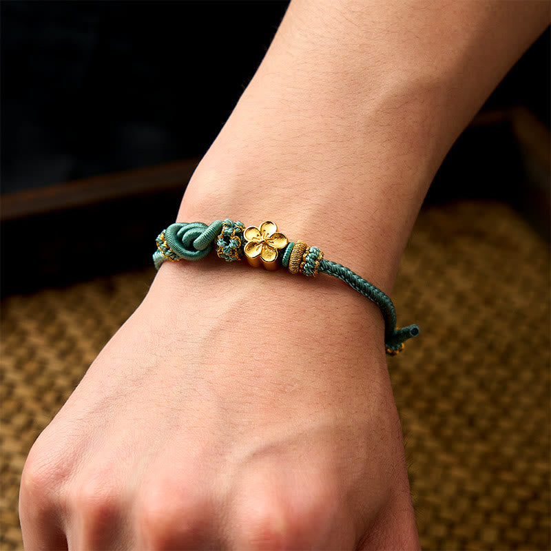 Flower Braided Rope Knot Adjustable Bracelet