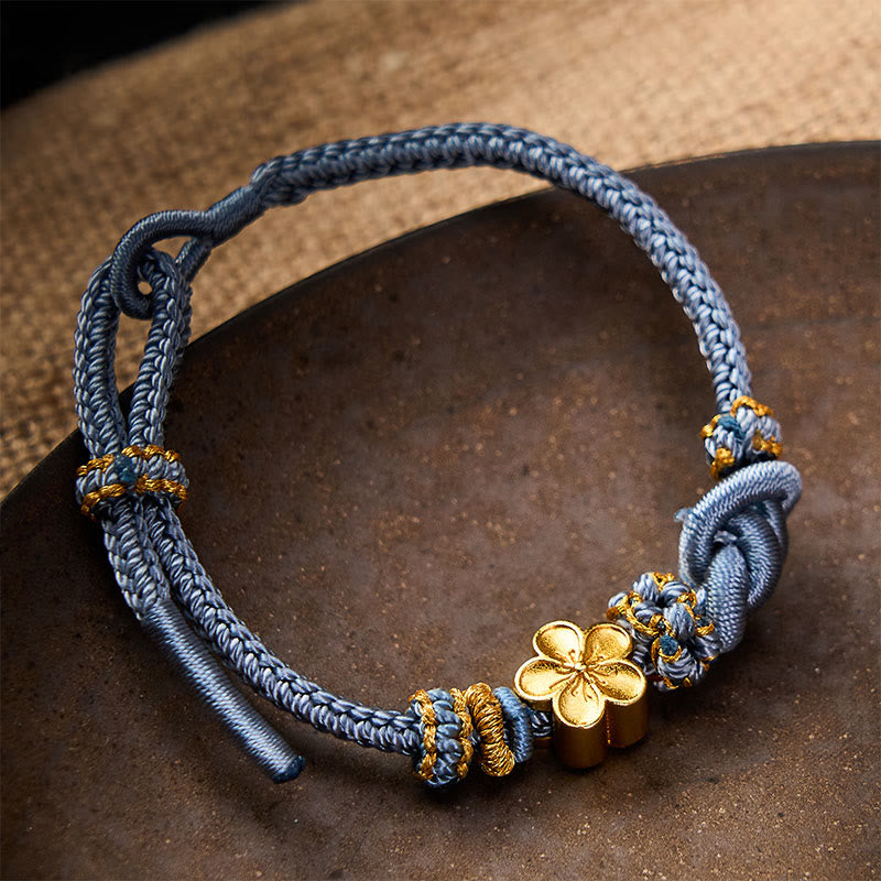 Flower Braided Rope Knot Adjustable Bracelet