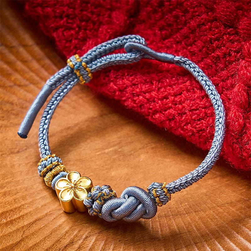 Flower Braided Rope Knot Adjustable Bracelet