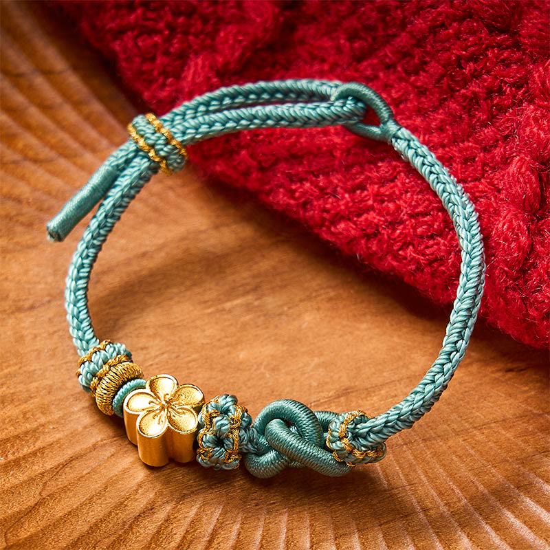 Flower Braided Rope Knot Adjustable Bracelet