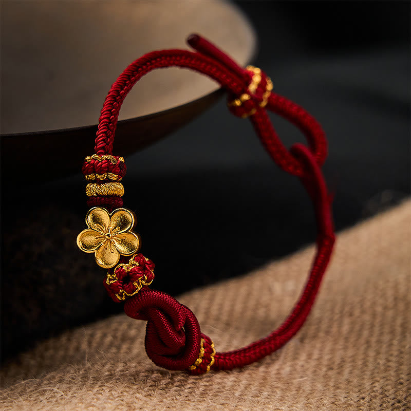 Flower Braided Rope Knot Adjustable Bracelet