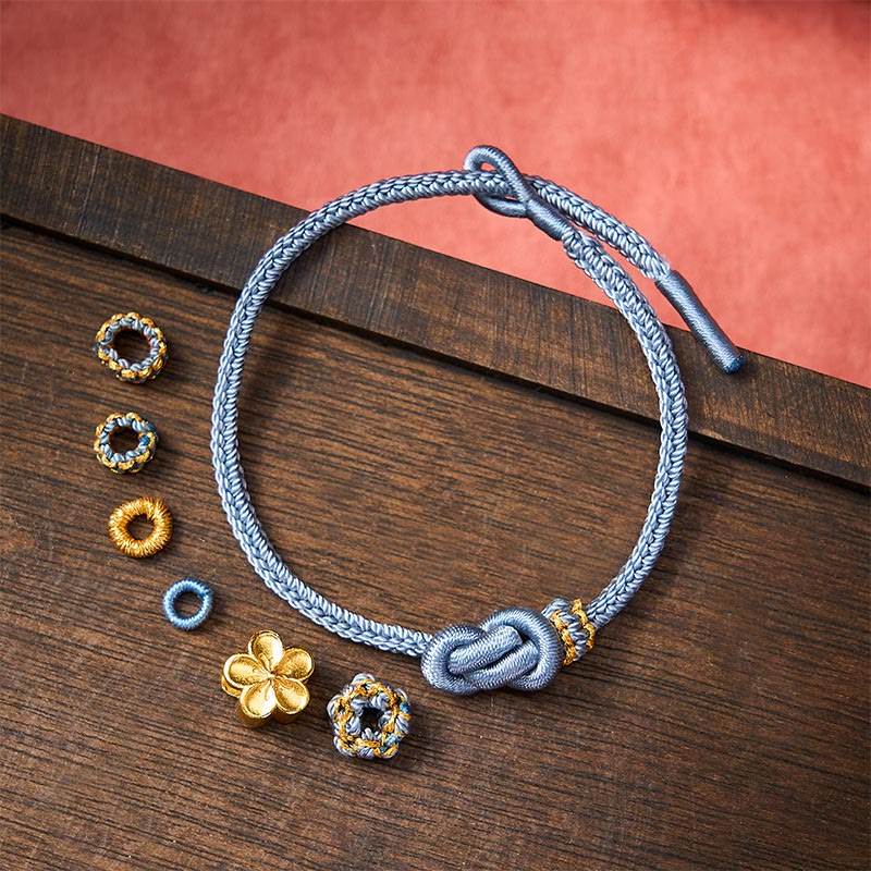 Flower Braided Rope Knot Adjustable Bracelet