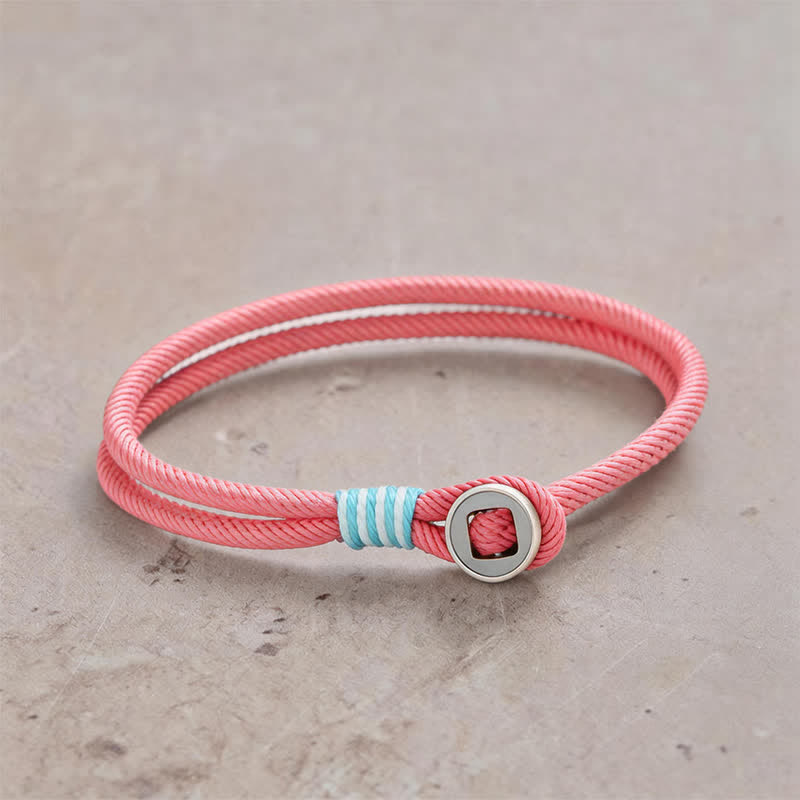 925 Sterling Silver Double Wrap Button Protection Bracelet