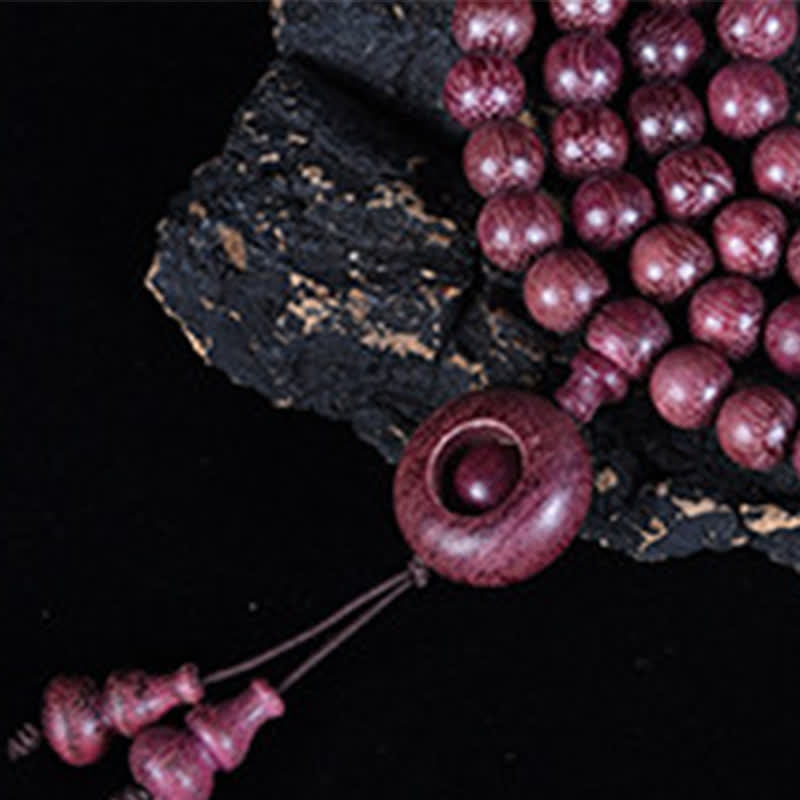 Natural Peltogyne Gourd 108 Bead Mala