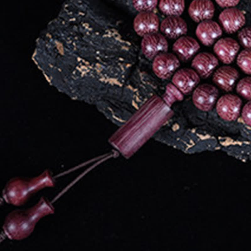 Natural Peltogyne Gourd 108 Bead Mala