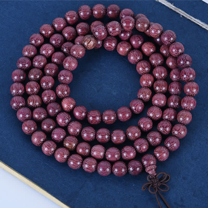 Natural Peltogyne Gourd 108 Bead Mala