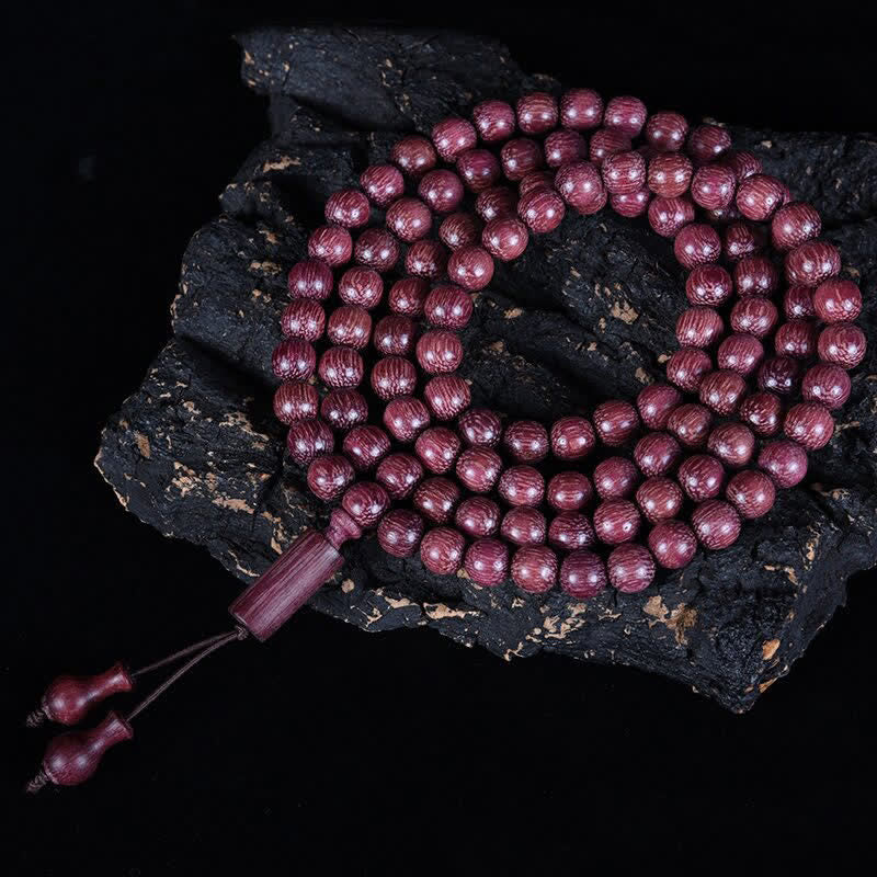 Natural Peltogyne Gourd 108 Bead Mala