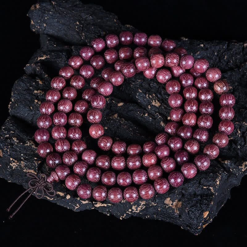 Natural Peltogyne Gourd 108 Bead Mala