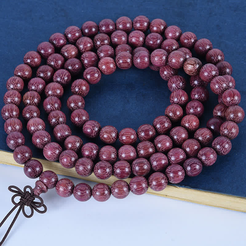 Natural Peltogyne Gourd 108 Bead Mala