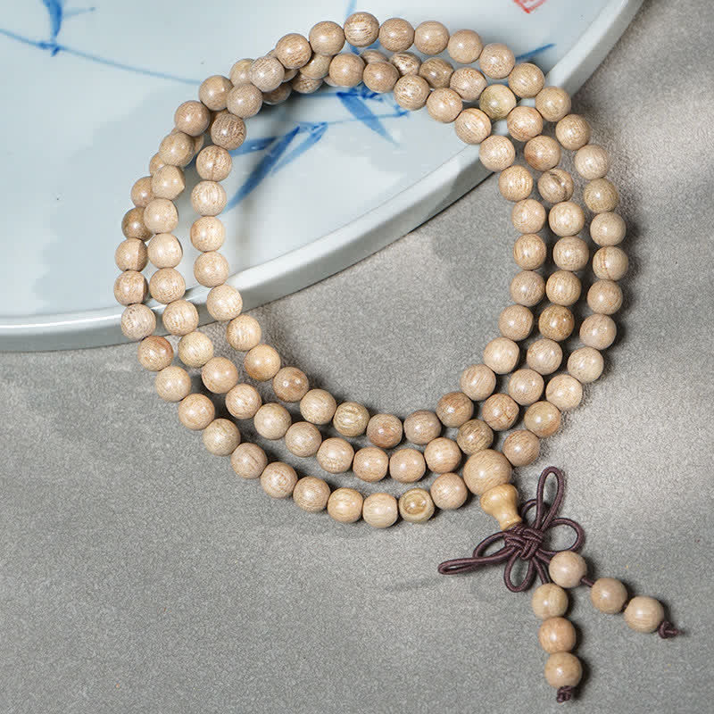 Natural Camphor Wood Perseverance 108 Bead Mala