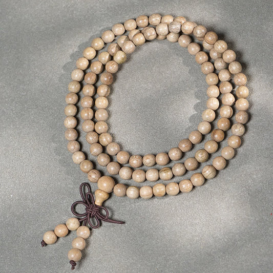 Natural Camphor Wood Perseverance 108 Bead Mala