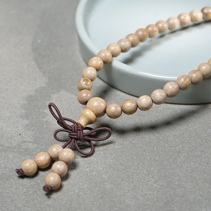 Natural Camphor Wood Perseverance 108 Bead Mala