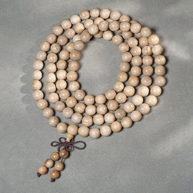 Natural Camphor Wood Perseverance 108 Bead Mala
