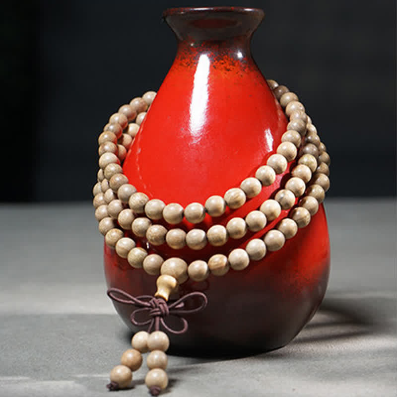 Natural Camphor Wood Perseverance 108 Bead Mala