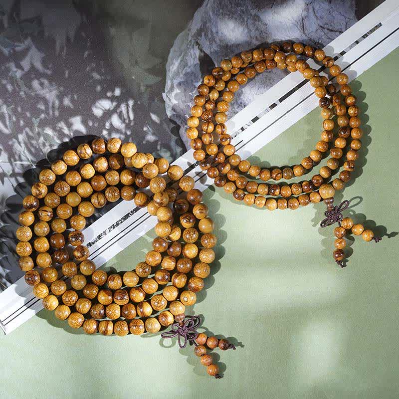 Natural Marblewood Harmony 108 Bead Mala