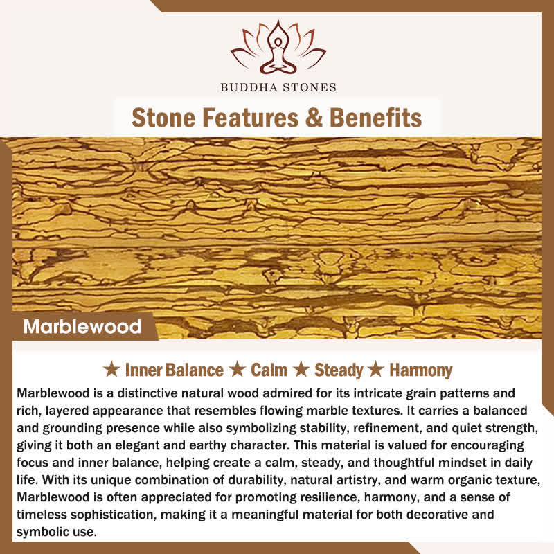 Natural Marblewood Harmony 108 Bead Mala