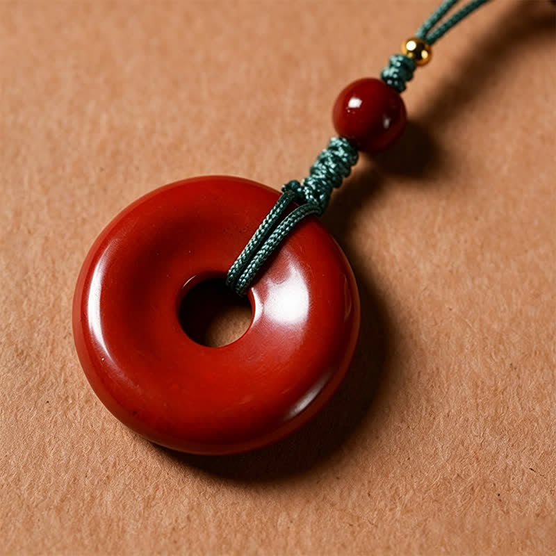 Red Sandalwood Peace Buckle Protection Hand-Woven 108 Bead Mala