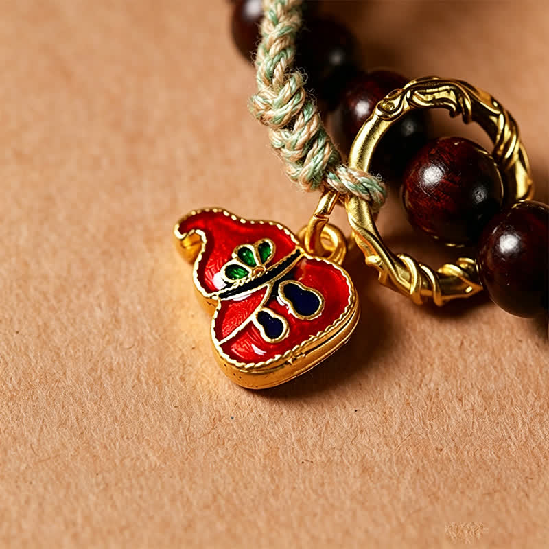 Red Sandalwood Peace Buckle Protection Hand-Woven 108 Bead Mala